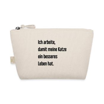 Für ein besseres Katzenleben arbeite ich! - Bio-Täschchen - Natur - Vorne