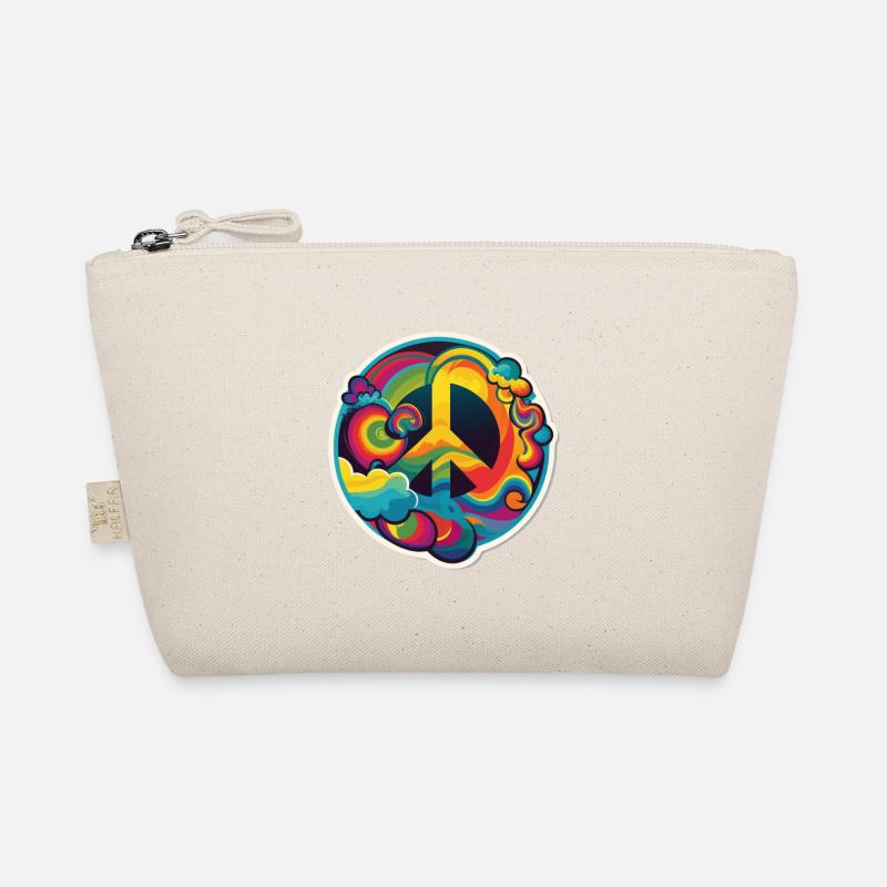 Psychedelisches Peace Zeichen Bio-Täschchen