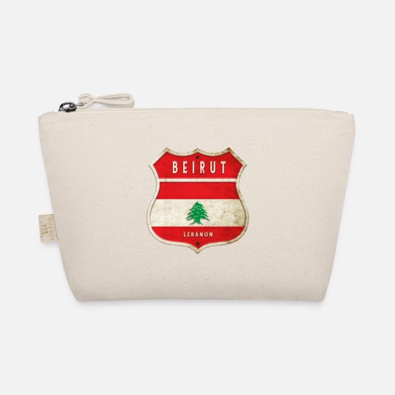 Beirut Libanon Wappen Flaggen Design - Bio-Täschchen - Natur