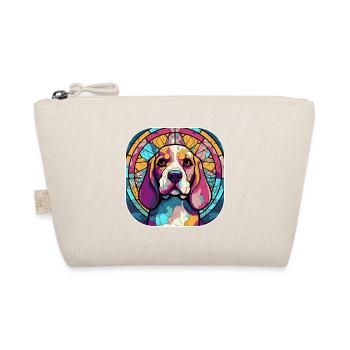 Bunte Beagle Hunderasse Aquarell Glas Paintin - Bio-Täschchen - Natur - Vorne