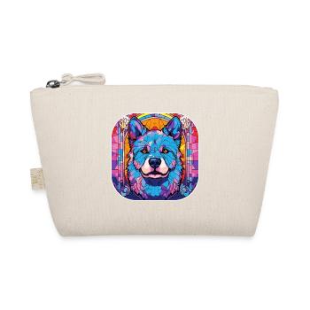 Bunte Akita Hunderasse Aquarell Glasmalerei - Bio-Täschchen - Natur - Vorne