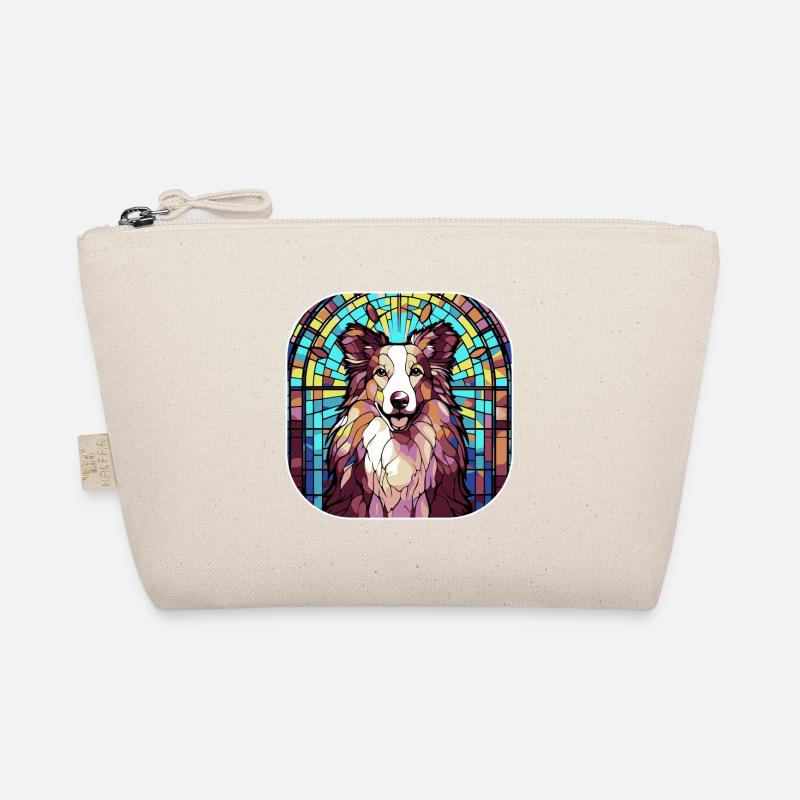 Bunte Collie Hunderasse Aquarell Glas Paintin Bio-Täschchen