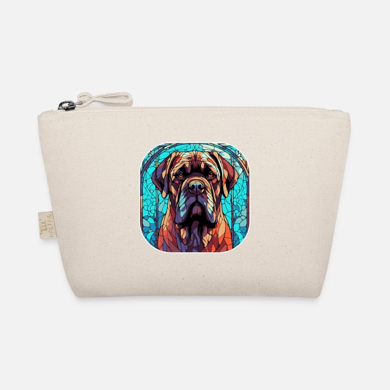 Bunte englische Mastiff Hunderasse Aquarell Glas - Bio-Täschchen - Natur