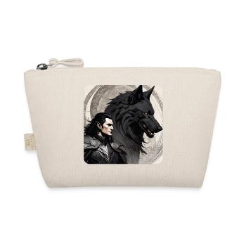 Loki with Fenri's Wolf Asgard Ragnarok - Organic Pouch - nature - Front