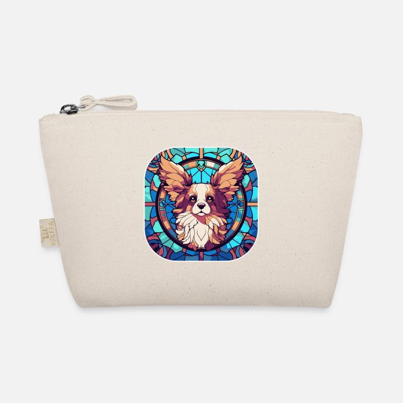 Bunte Papillon-Hunderasse Aquarellglasfarbe Bio-Täschchen