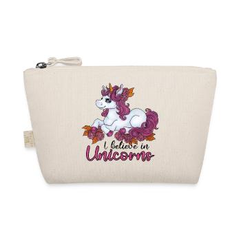 I believe in Unicorns Niedliches Einhorn Geschenk - Bio-Täschchen - Natur - Vorne