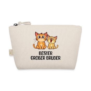 Großer Bruder Katze Statement Geschwisterliebe - Bio-Täschchen - Natur - Vorne