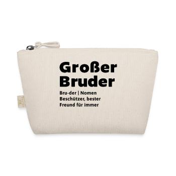 Geschwister Statement Großer Bruder Bruderherz - Bio-Täschchen - Natur - Vorne