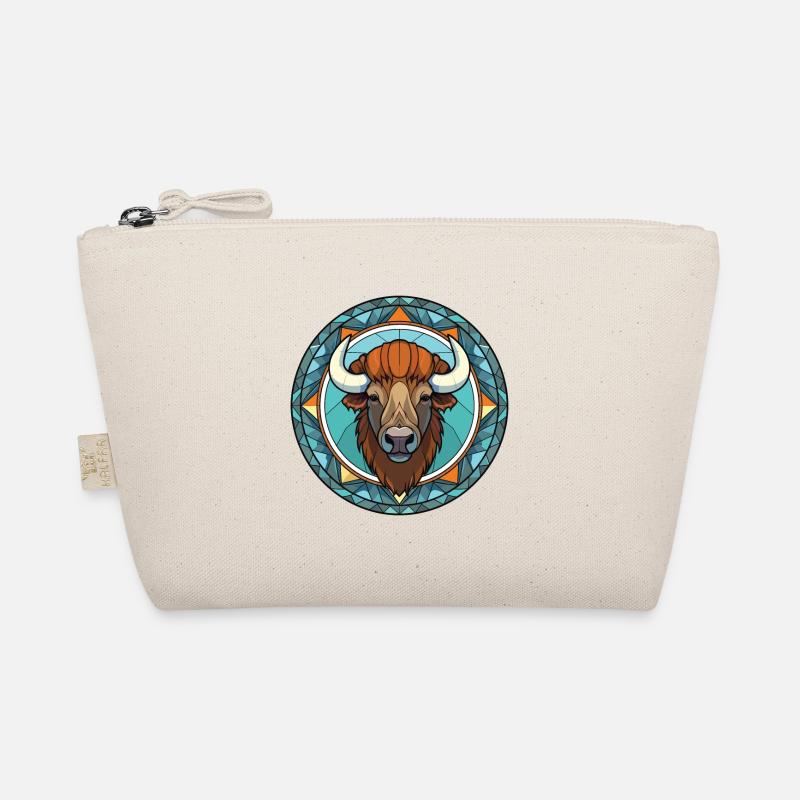Bison Buntes Aquarell Tier Haustier Illustration Bio-Täschchen