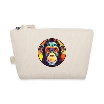 Chimpanzee Colorful Watercolor Animal Illustration - Organic Pouch - nature - Front