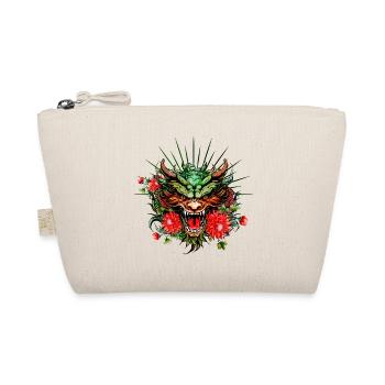 Wonderful colorful dragon head with flowers. - Organic Pouch - nature - Front