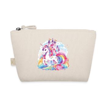 Einhorn Regenbogen Schloss Bunt Magie Fantasie - Bio-Täschchen - Natur - Vorne