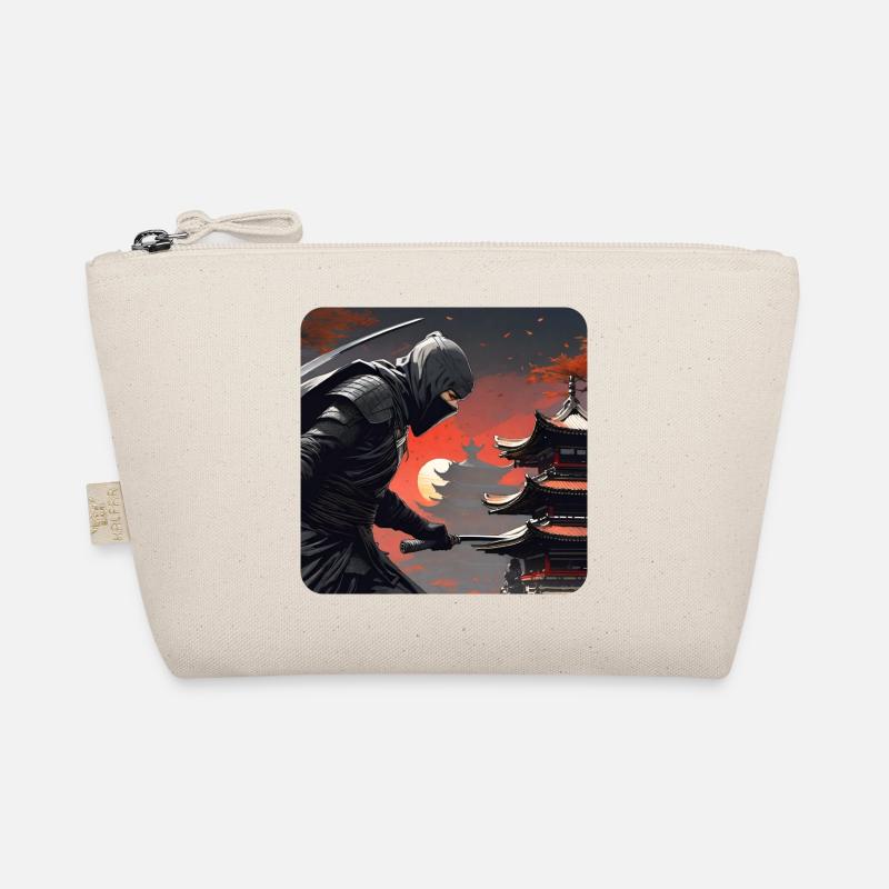Mysterious ninja warrior with dagger Organic Pouch