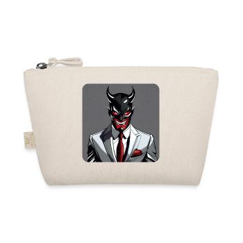 Evil grinning horror devil with suit - Organic Pouch - nature - Front