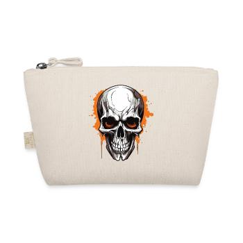 Orange Skull Splatter Gothic - Organic Pouch - nature - Front