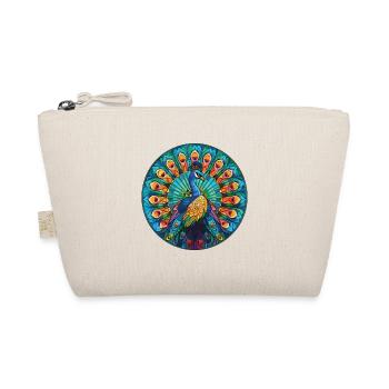 Peacock Colorful Watercolor Animal Illustration - Organic Pouch - nature - Front