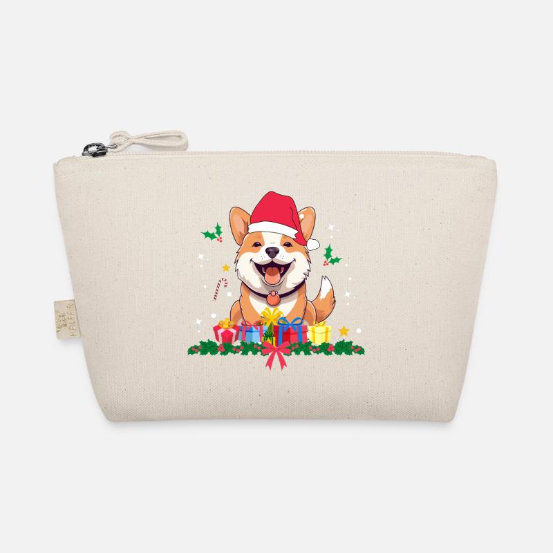 Hund Weihnachten. Weihnachtsgeschenk - Bio-Täschchen - Natur