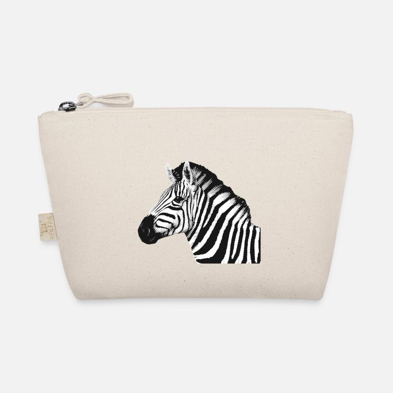 Zebra Design | Punktraster | Schwarz & Weiß - Bio-Täschchen - Natur
