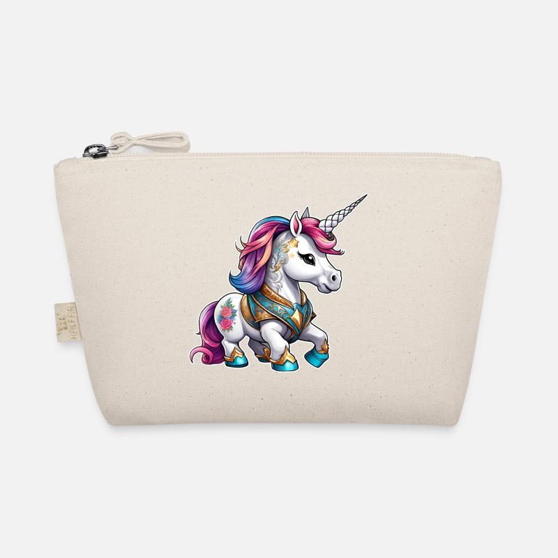 Niedliches Regenbogen Einhorn mit Tattoos Bio-Täschchen