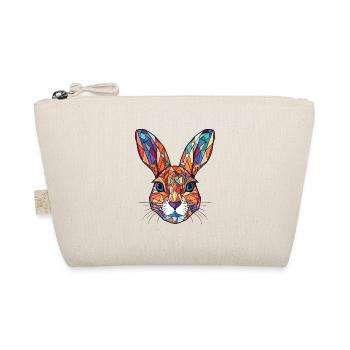 Hare Rabbit Colorful Watercolor Animal Pet Cartoon - Organic Pouch - nature - Front