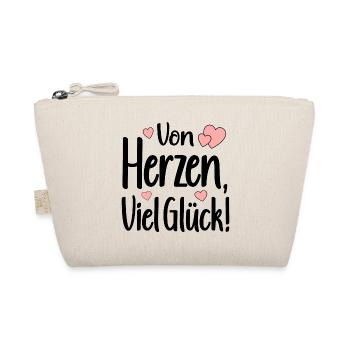 GLÜCKWUNSCH Von Herzen - VIEL GLÜCK SPRÜCHE - Bio-Täschchen - Natur - Vorne