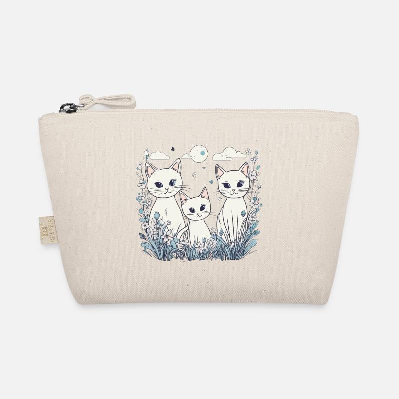 Weiße Katzen Bio-Täschchen