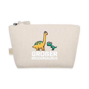 Geschwisterliebe Dino Großer Bruder Statement - Bio-Täschchen - Natur - Vorne
