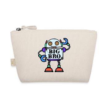 Big Brother Bro Siblings Statement Brother Heart - Organic Pouch - nature - Front