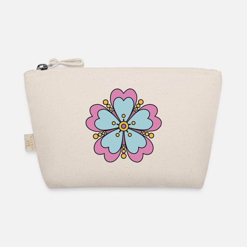 Niedliche Funky Hippie Boho Blume - Bio-Täschchen - Natur