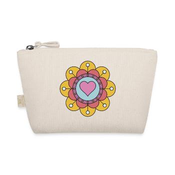 Cute Funky Hippie Boho Flower - Organic Pouch - nature - Front