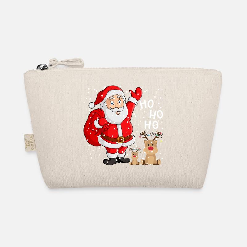 Lustiger Weihnachtsmann - Bio-Täschchen - Natur