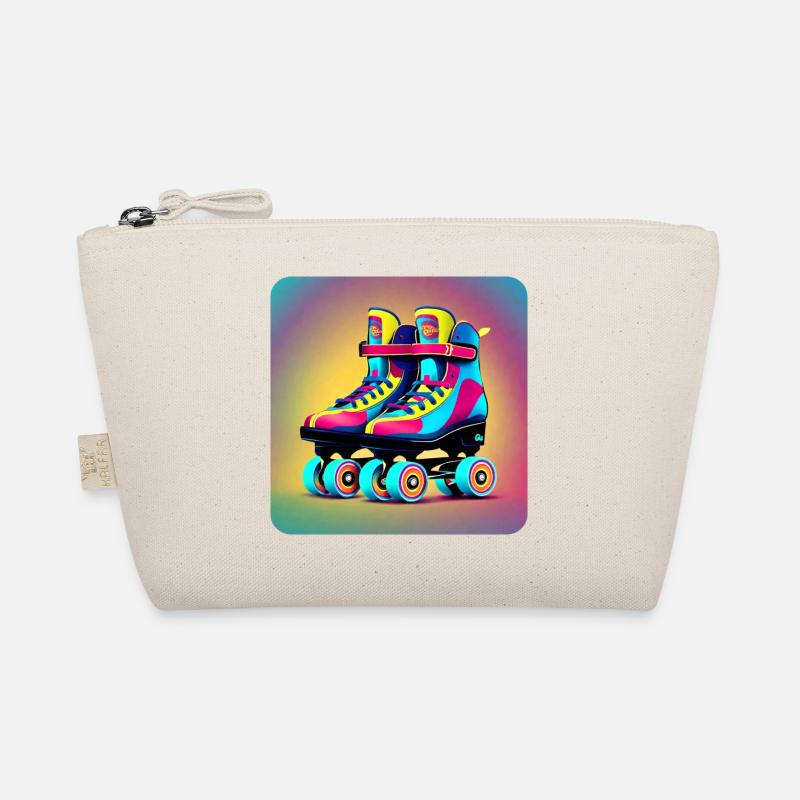 Colorful Disco Roller Skates in Retro Style Organic Pouch