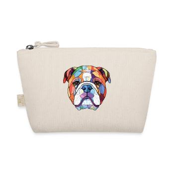 Englische Bulldogge Hund Buntes Aquarell Tier - Bio-Täschchen - Natur - Vorne