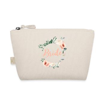 Team Bride! Green pastel wreath, customisable - Organic Pouch - nature - Front