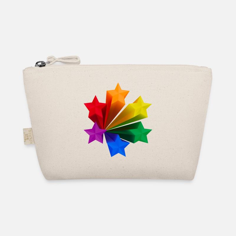 Dynamische Regenbogen-Sterne LGBT - Bio-Täschchen - Natur