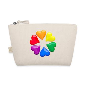 Des cœurs brillants dans le cercle des couleurs de l’arc-en-ciel LGBT - Trousse biologique - nature - Devant