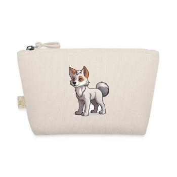 Cute Grey Dog - Freundlicher Cartoon-Hund - Bio-Täschchen - Natur - Vorne