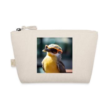 Vogel mit Orangen Sonnenbrillen - Bio-Täschchen - Natur - Vorne