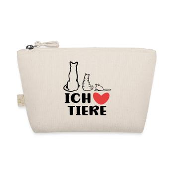 Hund Katze Haustiere Ich Liebe Tiere Statement - Bio-Täschchen - Natur - Vorne