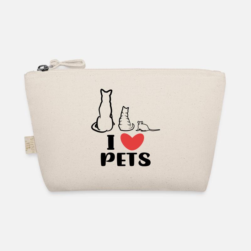 J’aime les animaux de compagnie Chat Chien Souris Déclaration Coeur Trousse biologique