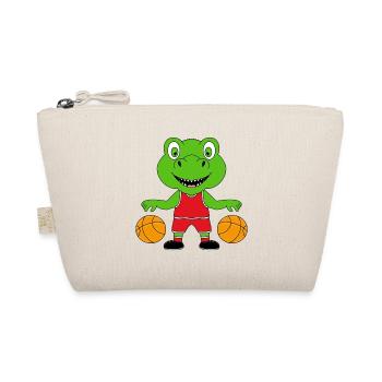 BASKETBALL - SPORT - DINO - DINOSAURIER - KINDER - Bio-Täschchen - Natur - Vorne
