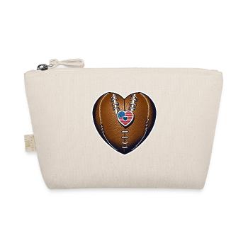 American Football Ball Love Heart For Fans Players - Organic Pouch - nature - Front