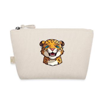 Jaguar Cartoon Kawaii Watercolor Illustration - Organic Pouch - nature - Front
