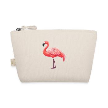 Flamingo Cartoon Kawaii Watercolor Illustration - Organic Pouch - nature - Front