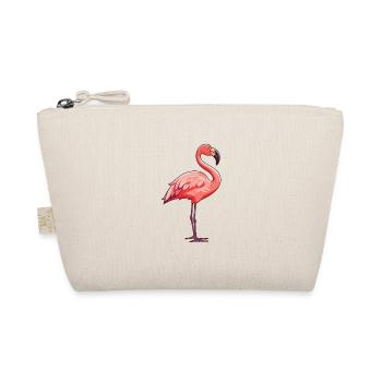 Flamingo Cartoon Kawaii Watercolor Illustration - Organic Pouch - nature - Front
