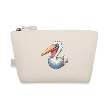 Pelican Cartoon Kawaii Watercolor Illustration - Organic Pouch - nature - Front