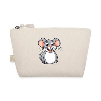 Rat Cartoon Kawaii Watercolor Illustration - Organic Pouch - nature - Front