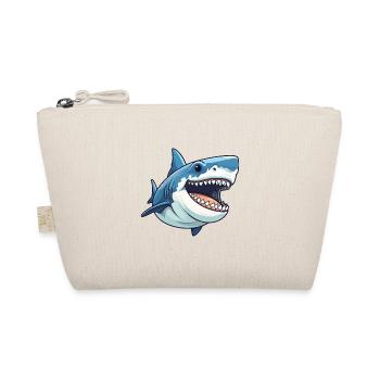 Shark Cartoon Kawaii Watercolor Illustration - Organic Pouch - nature - Front