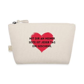 Mit dir ist jeder Tag ein Geschenk. - Bio-Täschchen - Natur - Vorne