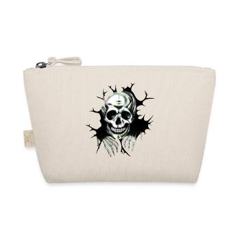 Gruseliger Totenkopf | Halloween und Gothic Design - Bio-Täschchen - Natur - Vorne